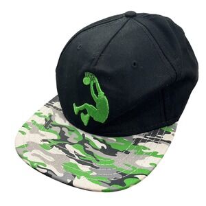 SHAQ Snapback Hat Mens Black Green Camo Brim Stitched Hip Hop  Basketball Player